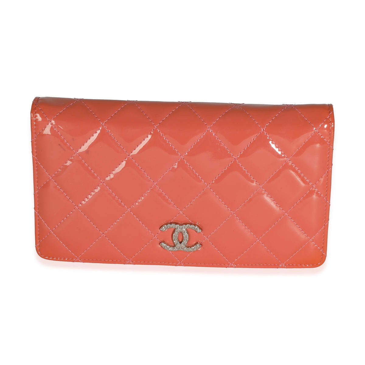 Pink Quilted Patent Brilliant Yen Wallet