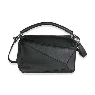 Black Calfskin Medium Puzzle Bag