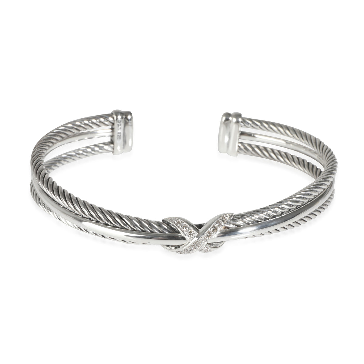 Crossover X Bracelet in  Sterling Silver 0.13 CTW