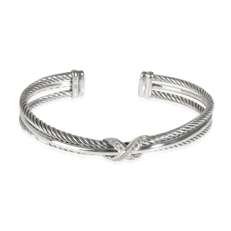 Crossover X Bracelet in  Sterling Silver 0.13 CTW