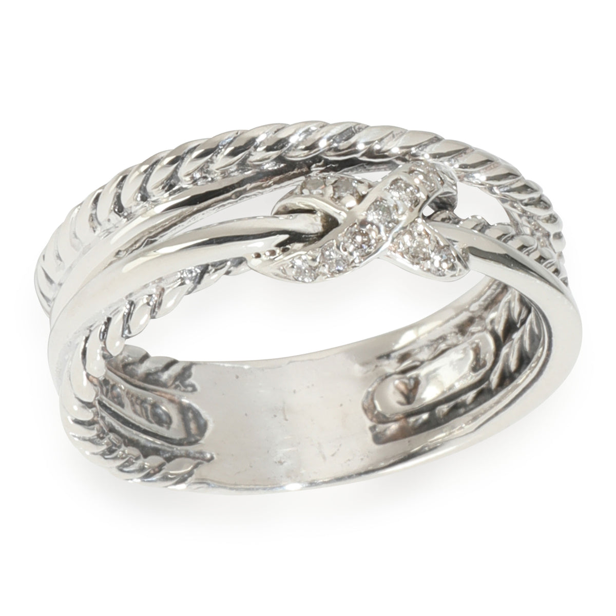 Crossover X Ring in  Sterling Silver 0.04 CTW