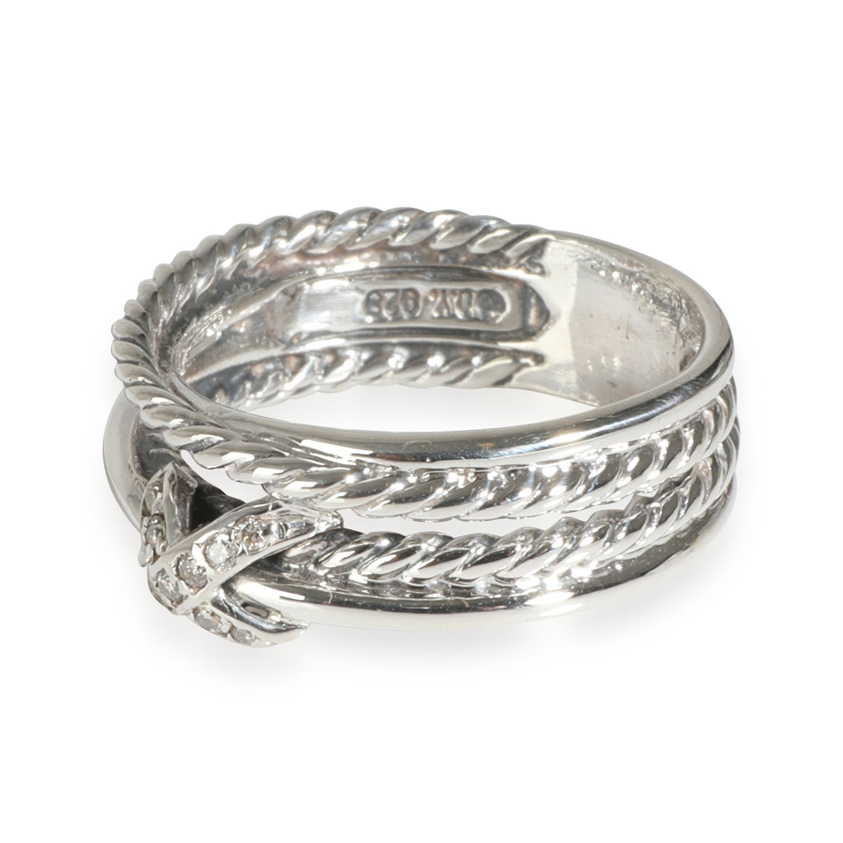 Crossover X Ring in  Sterling Silver 0.04 CTW