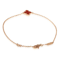 Alahmbra Carnelian Bracelet in 18k Rose Gold