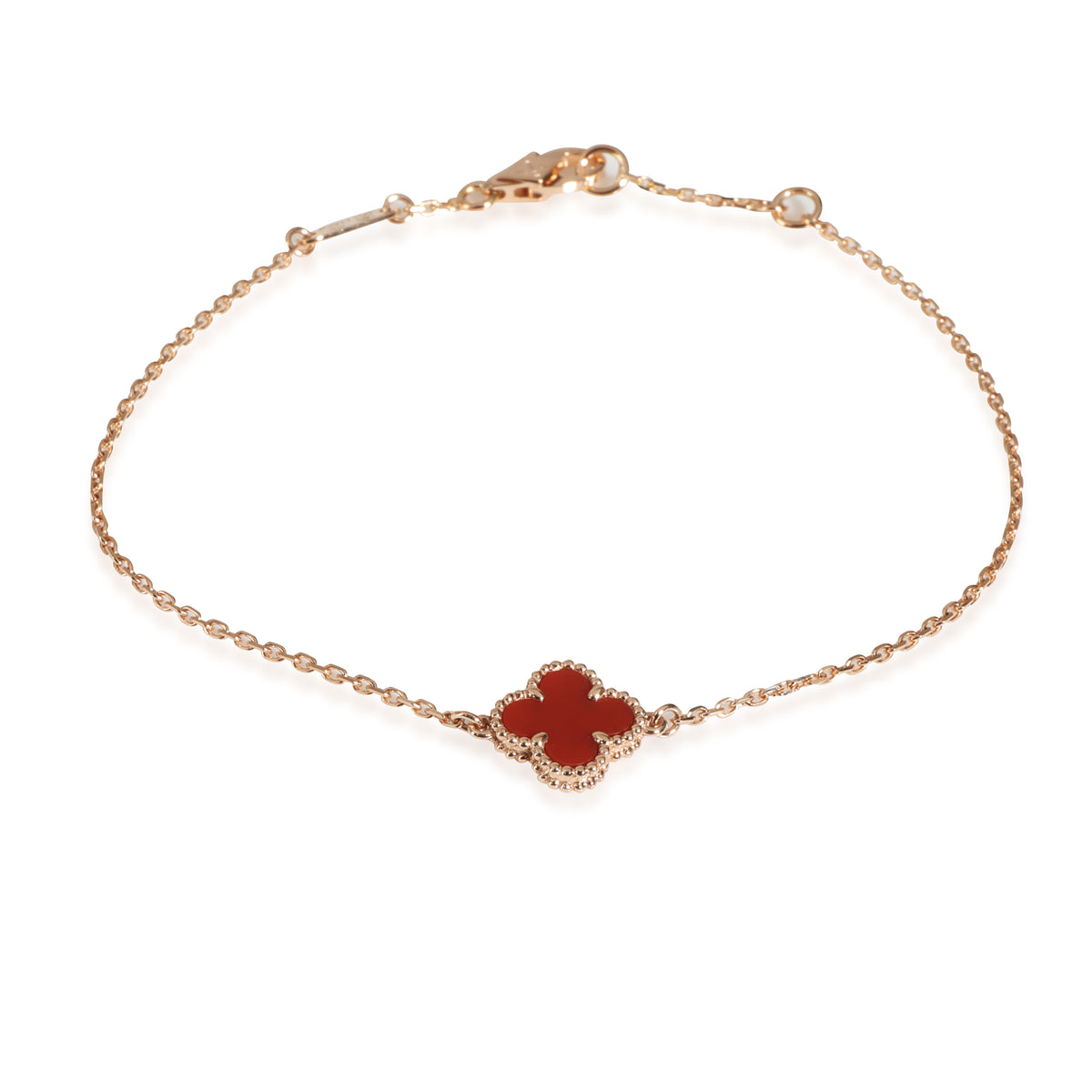 Alahmbra Carnelian Bracelet in 18k Rose Gold