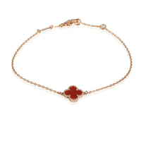 Alahmbra Carnelian Bracelet in 18k Rose Gold