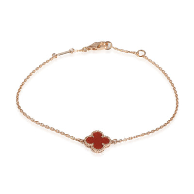 Alahmbra Carnelian Bracelet in 18k Rose Gold