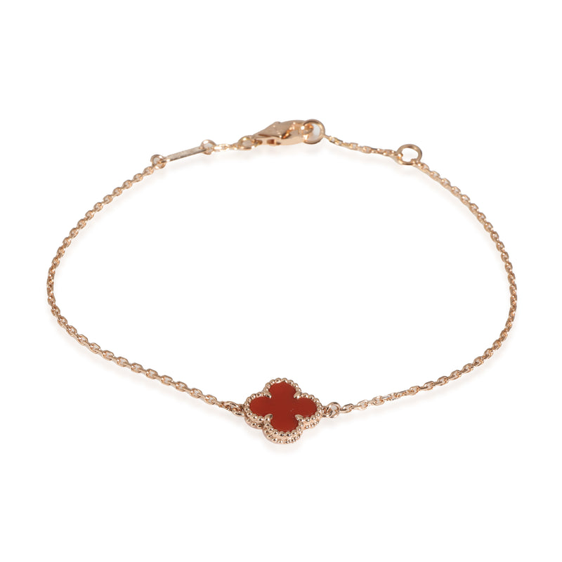 Alahmbra Carnelian Bracelet in 18k Rose Gold