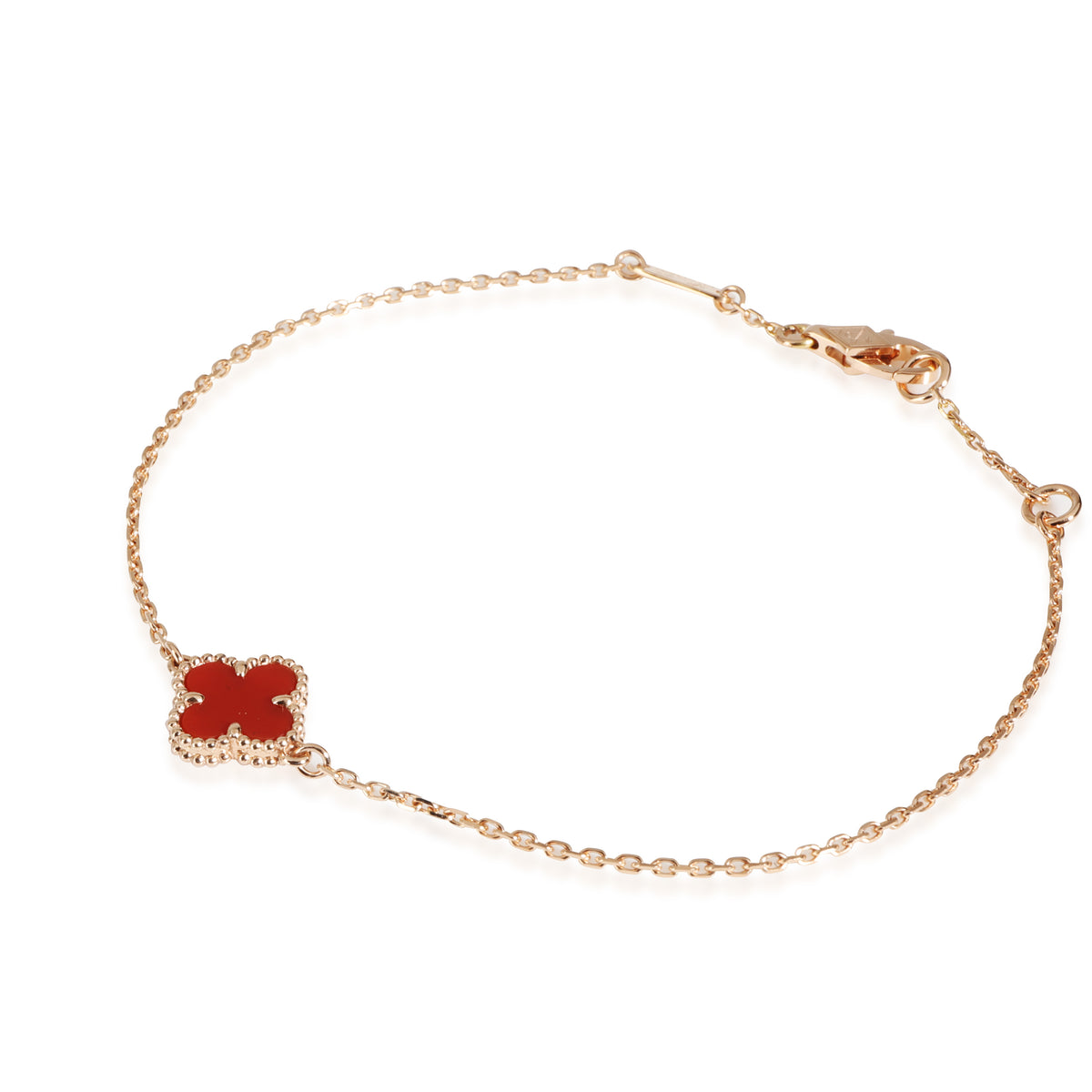 Alahmbra Carnelian Bracelet in 18k Rose Gold