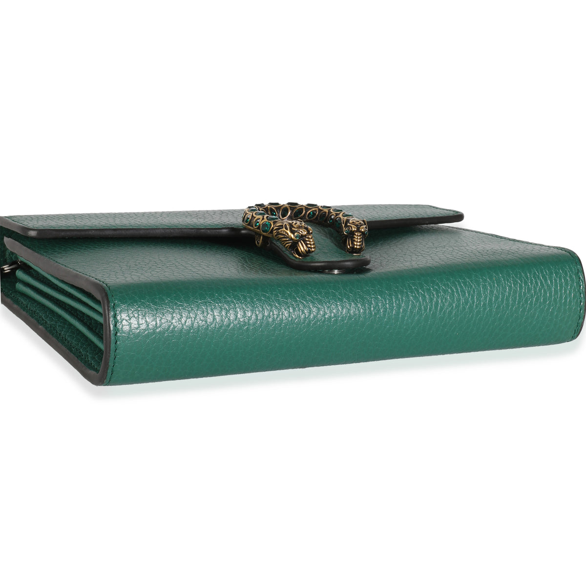 Emerald Green Pebbled Calfskin Mini Dionysus Chain Wallet