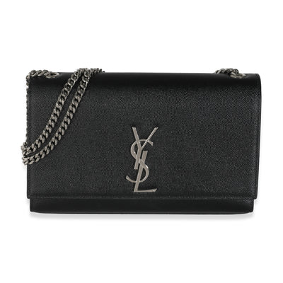 Black Grain De Poudre Medium Kate Chain Bag