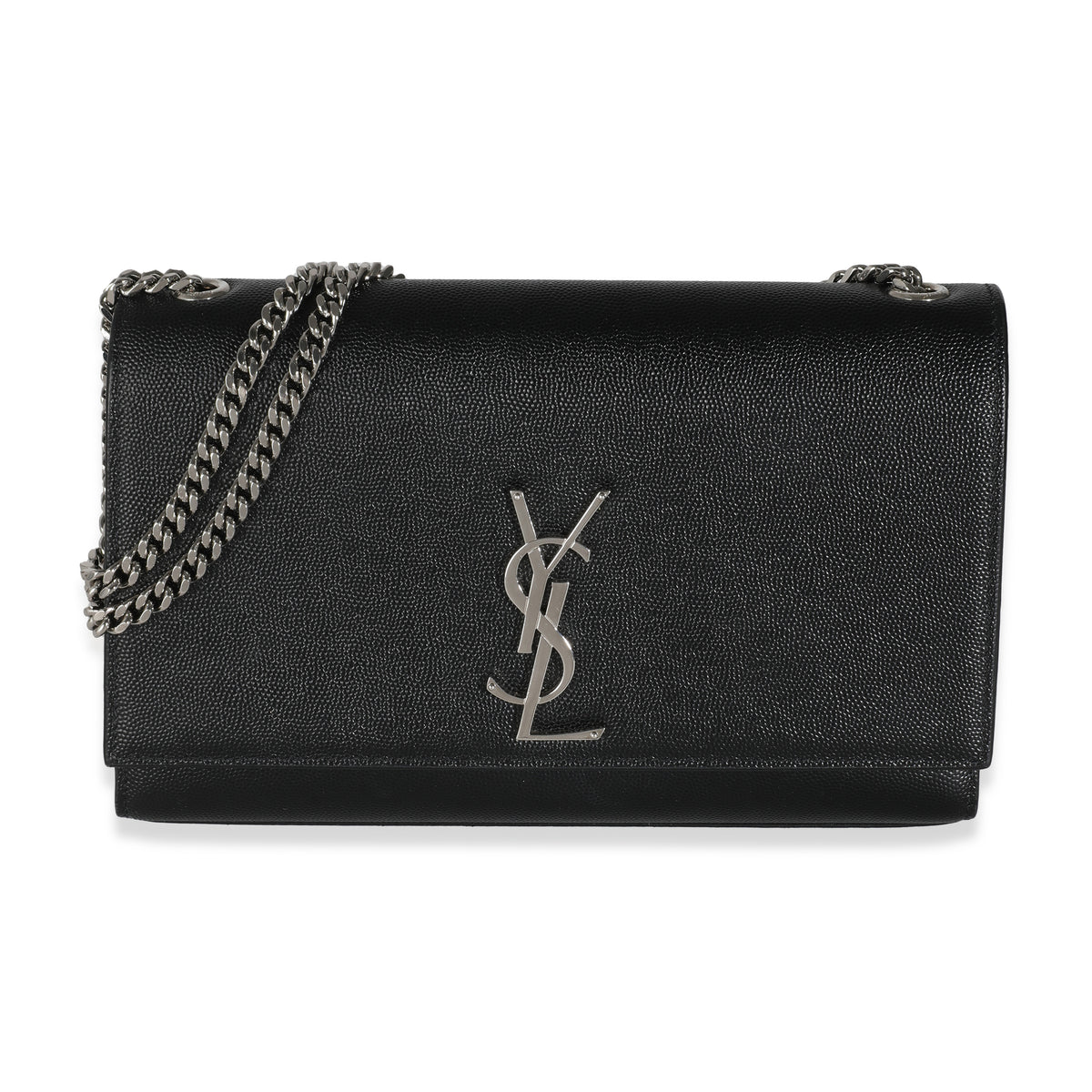 Black Grain De Poudre Medium Kate Chain Bag