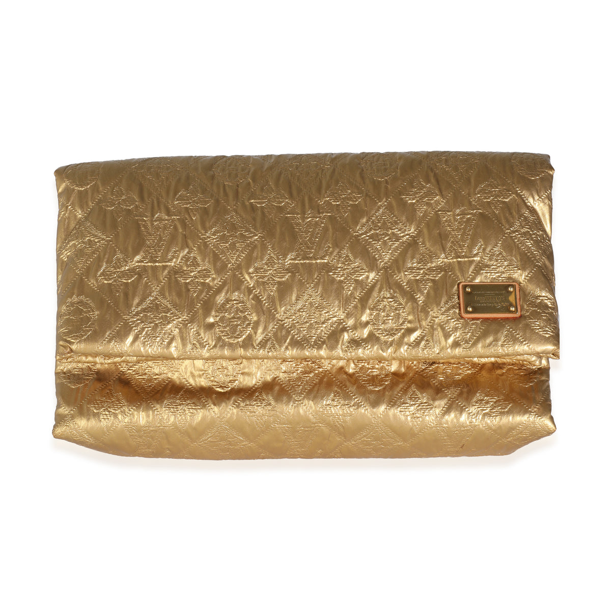 Gold Jacquard Monogram Limelight Clutch PM