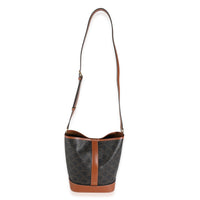 Tan Calfskin Triomphe Canvas Small Bucket Bag