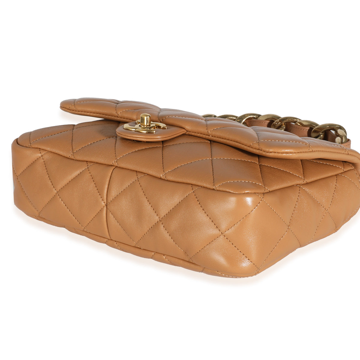 Tan Quilted Lambskin Medium Funky Town Flap Bag