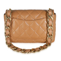 Tan Quilted Lambskin Medium Funky Town Flap Bag