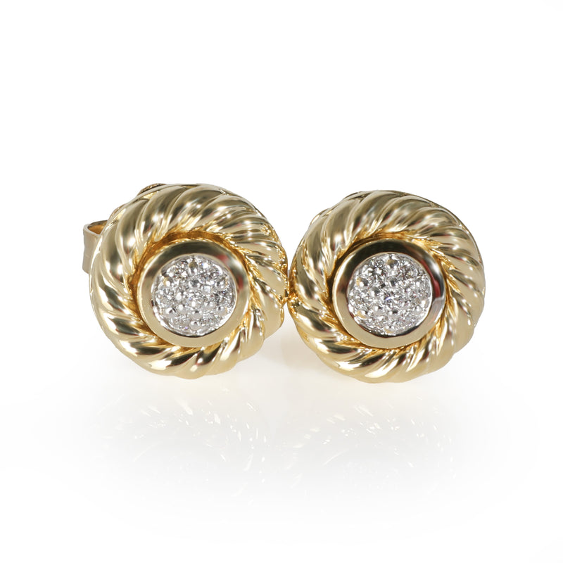 Diamond Cookie Earring in 18k Yellow Gold 0.13 CTW