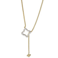 Quatrefoil Diamond Lariat Necklace in 18K Yellow Gold 0.25 CTW