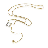 Quatrefoil Diamond Lariat Necklace in 18K Yellow Gold 0.25 CTW