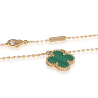 Vintage Alhambra Pendant With Malachite in 18K Yellow Gold