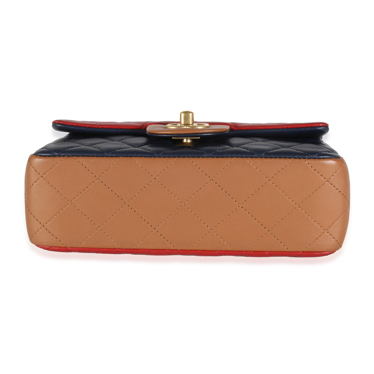 Tri-Colour Quilted Lambskin Mini Rectangular Flap Bag