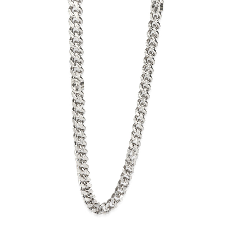 Interlocking G Station Necklace Palladium Plated 32 Inches