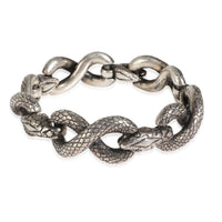Snake Link Bracelet in Silver Tone