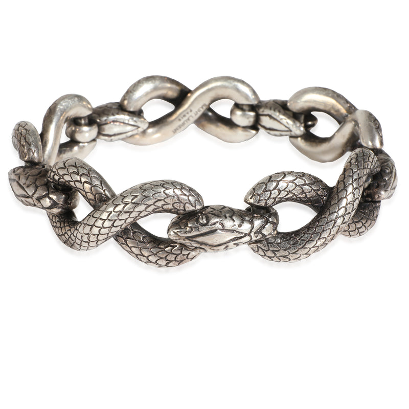 Snake Link Bracelet in Silver Tone