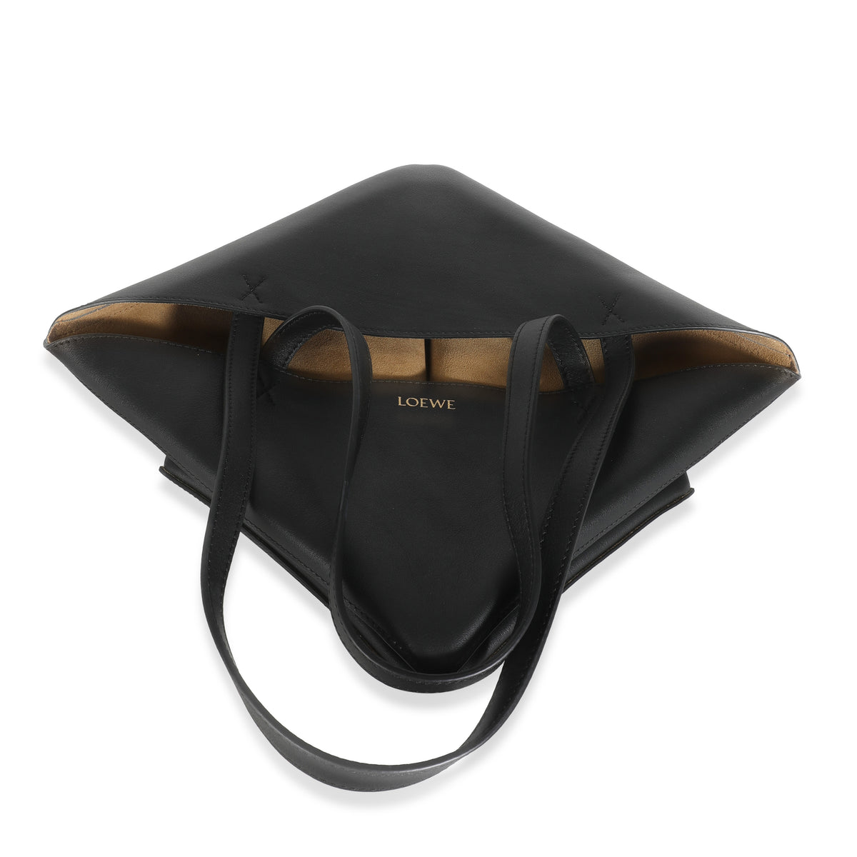 Black Shiny Calfskin Medium Puzzle Tote