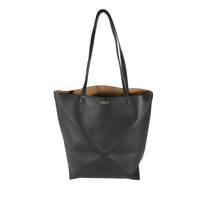 Black Shiny Calfskin Medium Puzzle Tote