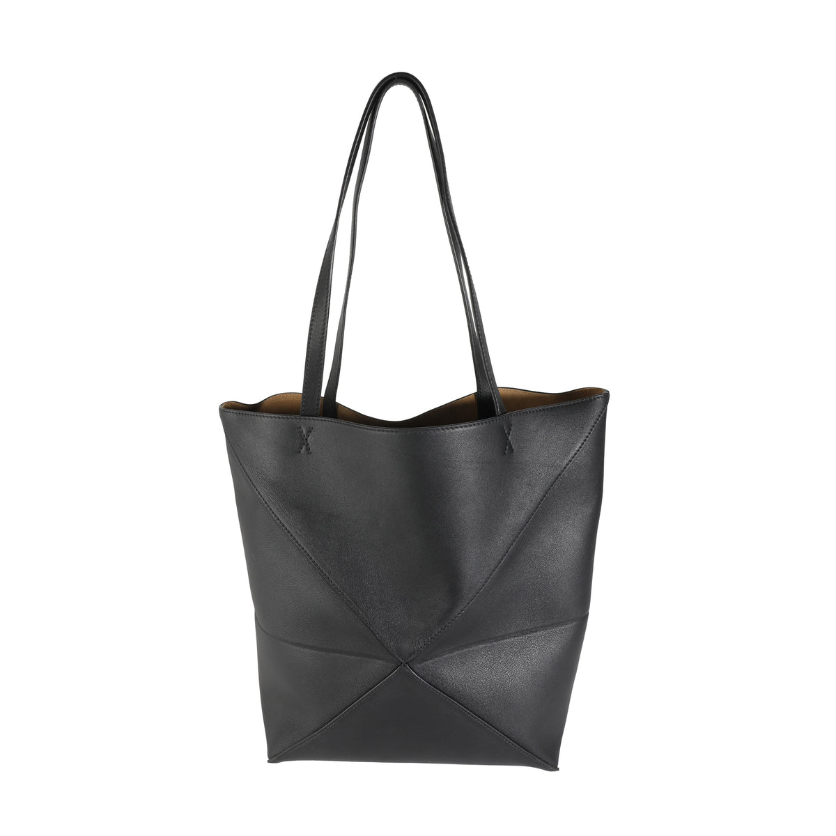 Black Shiny Calfskin Medium Puzzle Tote