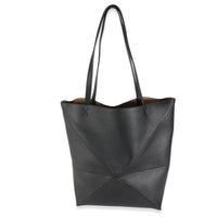 Black Shiny Calfskin Medium Puzzle Tote