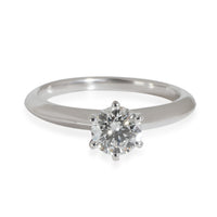 Tiffany Solitaire Engagement Ring in  Platinum F VVS2 0.53 CTW