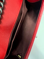 Red Quilted Goatskin Medium Boy Bag