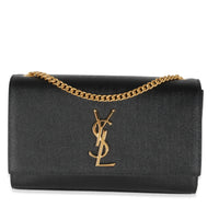 Black Grain De Poudre Medium Kate Chain Bag