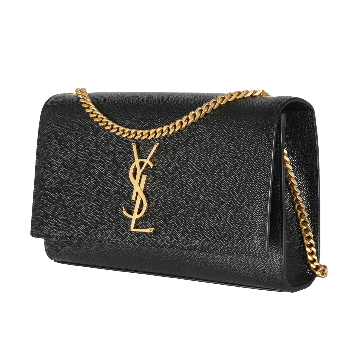 Black Grain De Poudre Medium Kate Chain Bag