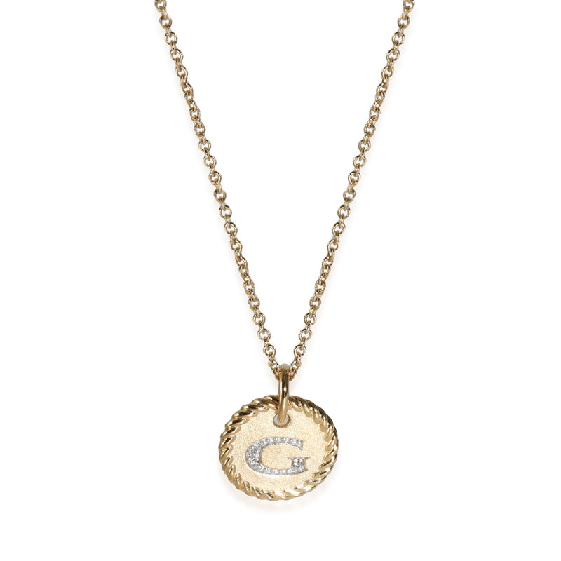 Cable Collectible Pendant in 18k Yellow Gold 0.01 CTW