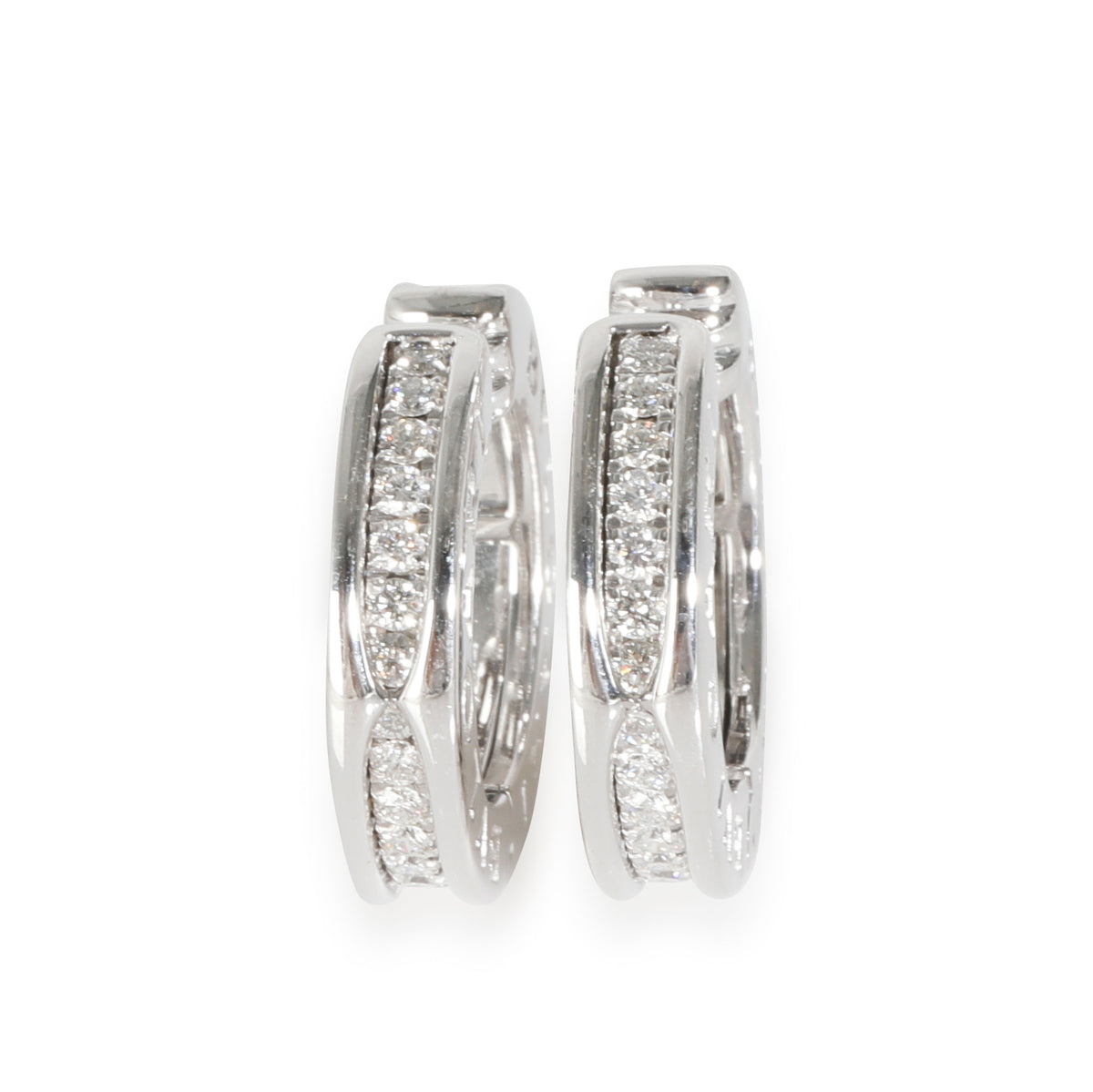 Bvlgari B.zero1 Hoop Earring With Diamonds in 18K White Gold, 3/4 Ctw.