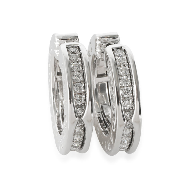 Bvlgari B.zero1 Hoop Earring With Diamonds in 18K White Gold, 3/4 Ctw.