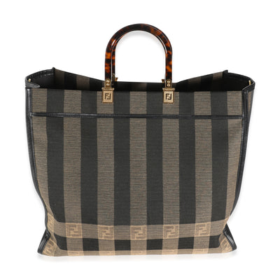 Tobacco Jacquard Canvas Large Pequin Sunshine Shopper