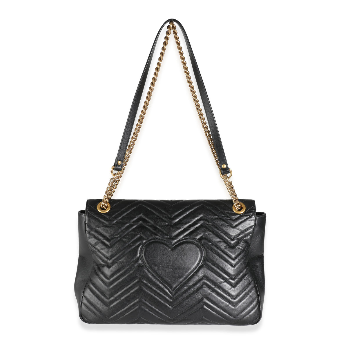Black Matelasse Calfskin Large GG Marmont Bag