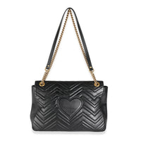 Black Matelasse Calfskin Large GG Marmont Bag