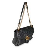 Black Matelasse Calfskin Large GG Marmont Bag