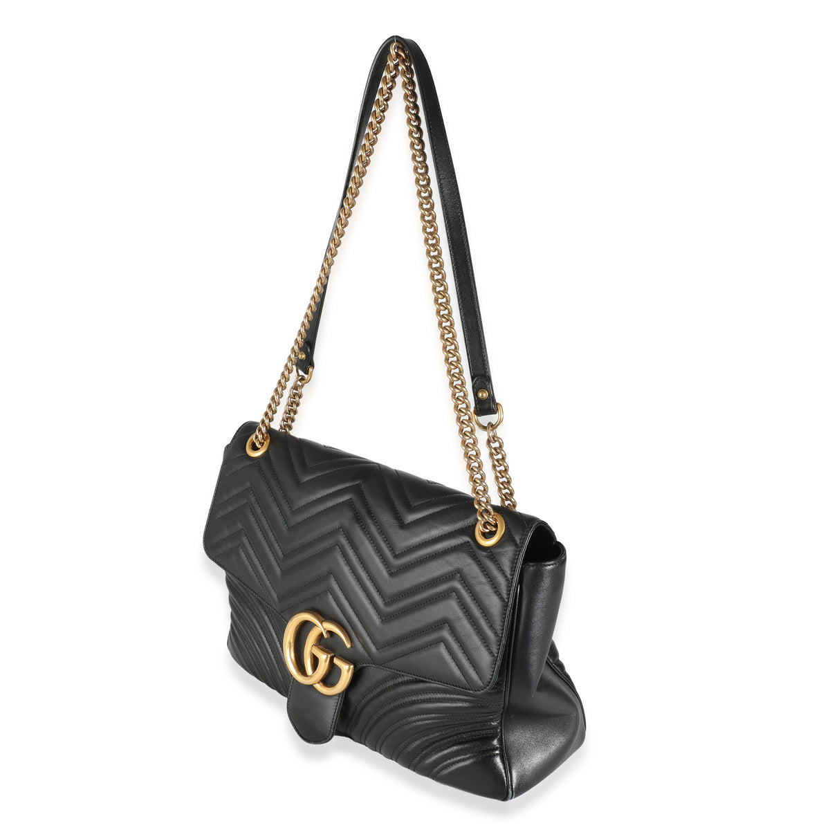 Black Matelasse Calfskin Large GG Marmont Bag