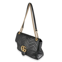 Black Matelasse Calfskin Large GG Marmont Bag