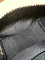 Metallic Gold Croc Embossed Calfskin Round Clutch On Chain