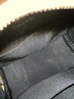 Metallic Gold Croc Embossed Calfskin Round Clutch On Chain