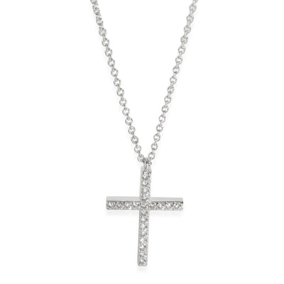 Diamond Cross Pendant in 18k White Gold 0.15 CTW