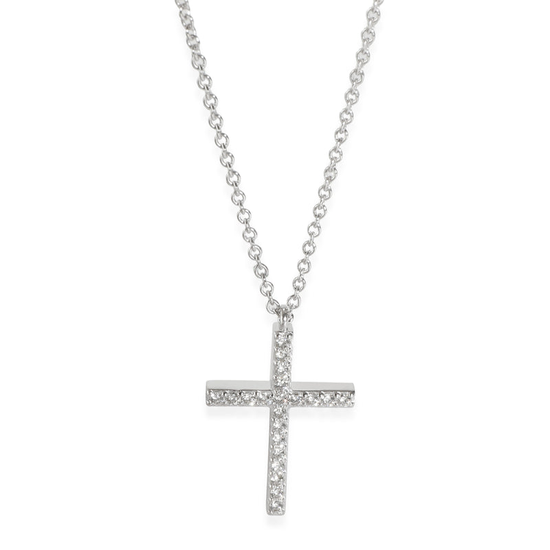 Diamond Cross Pendant in 18k White Gold 0.15 CTW