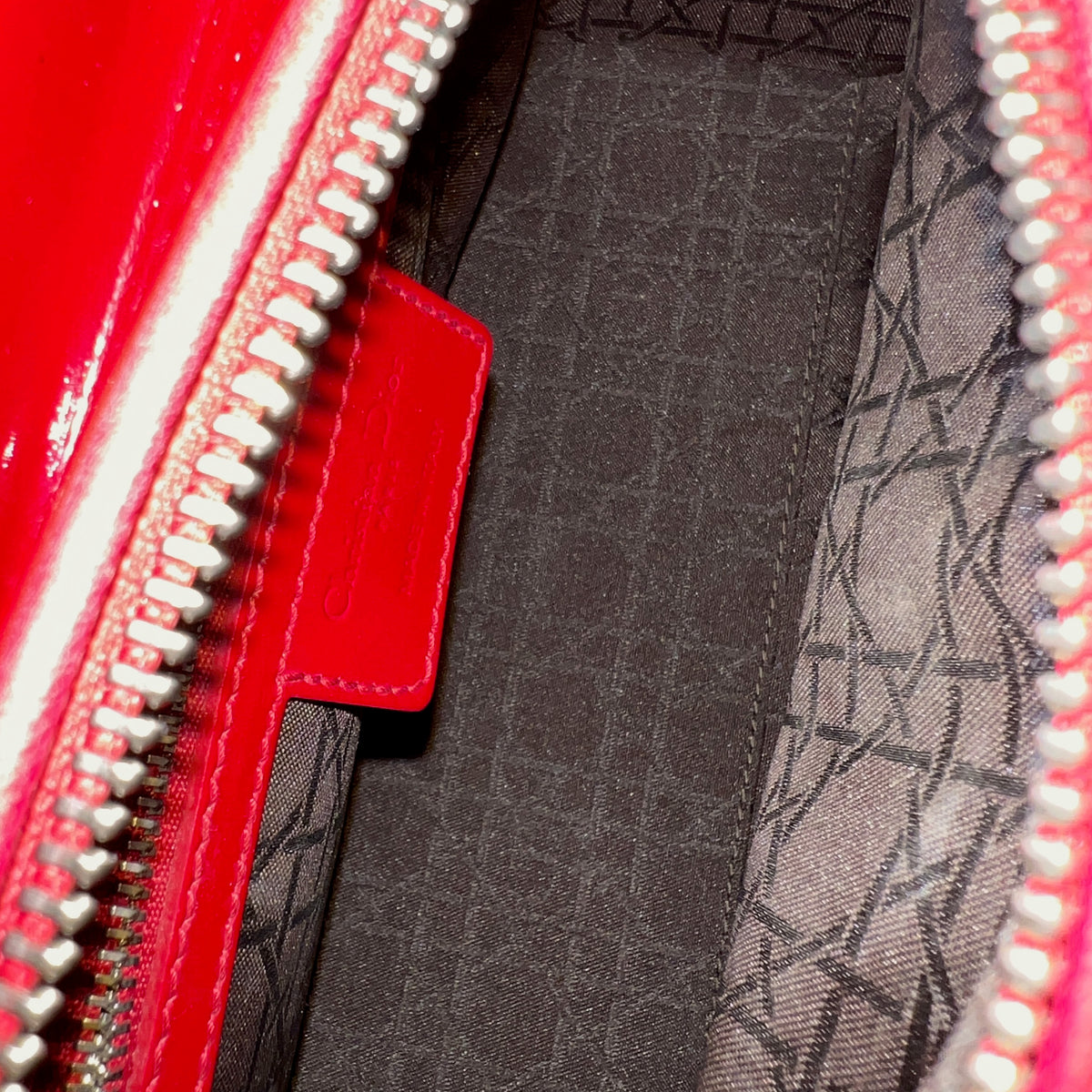 Red Patent Cannage Medium Lady Dior