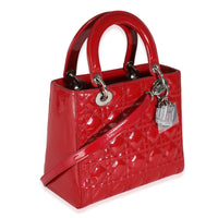 Red Patent Cannage Medium Lady Dior